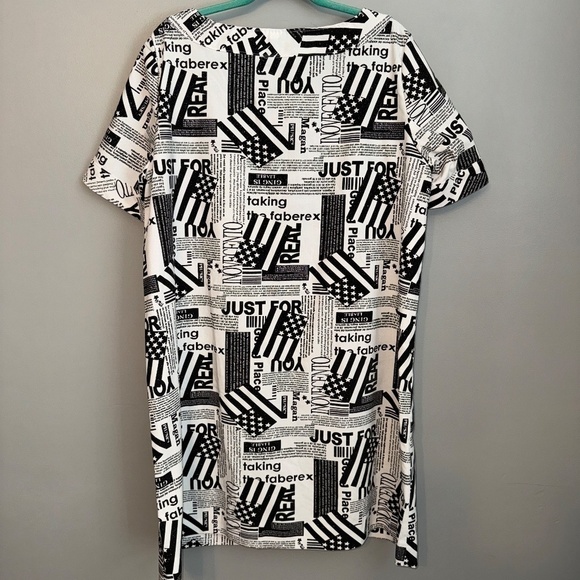EUC Vintage Handmade Newspaper Print Shift Dress & Messenger Bag Size XL - Picture 5 of 14